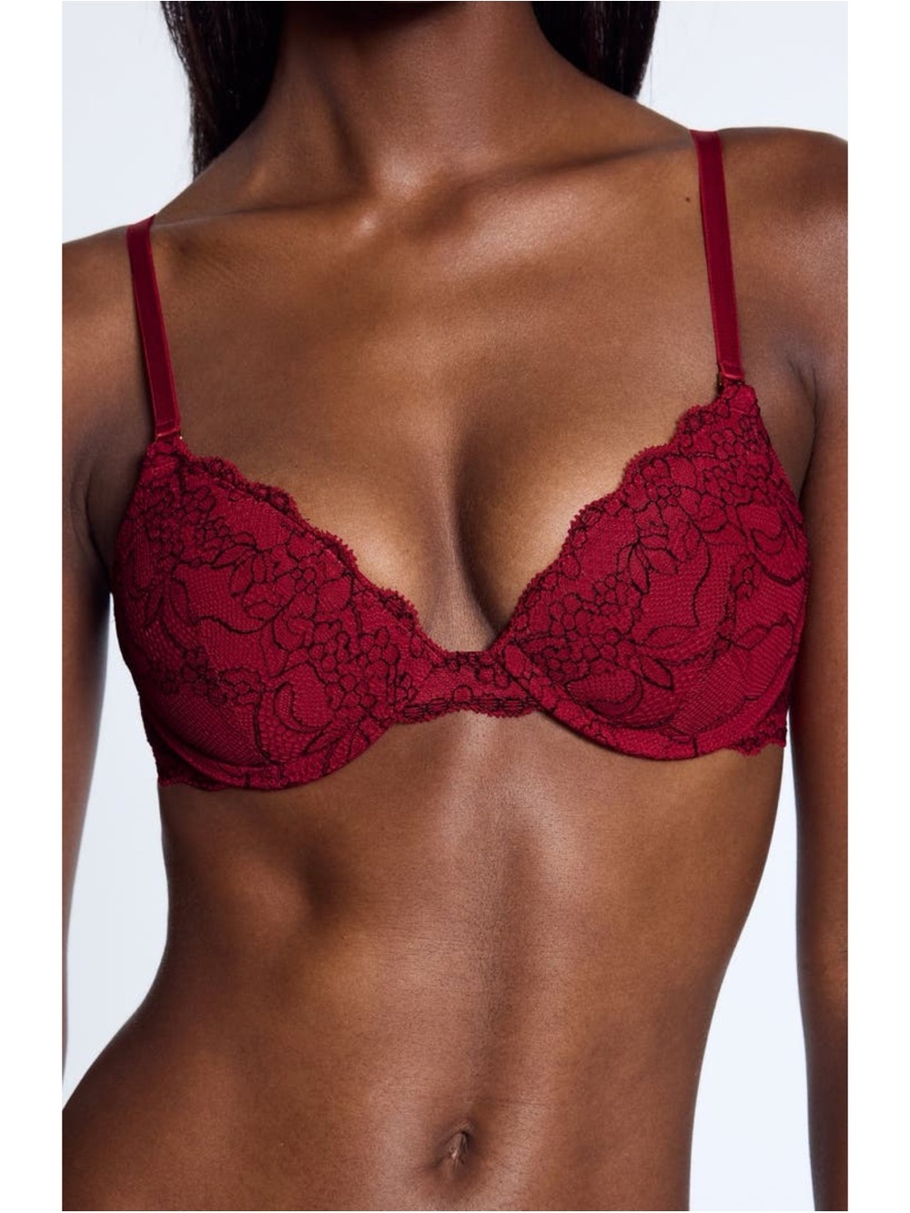 Pepper All Over Lace Lift Up Bra in Scarlet 30A
